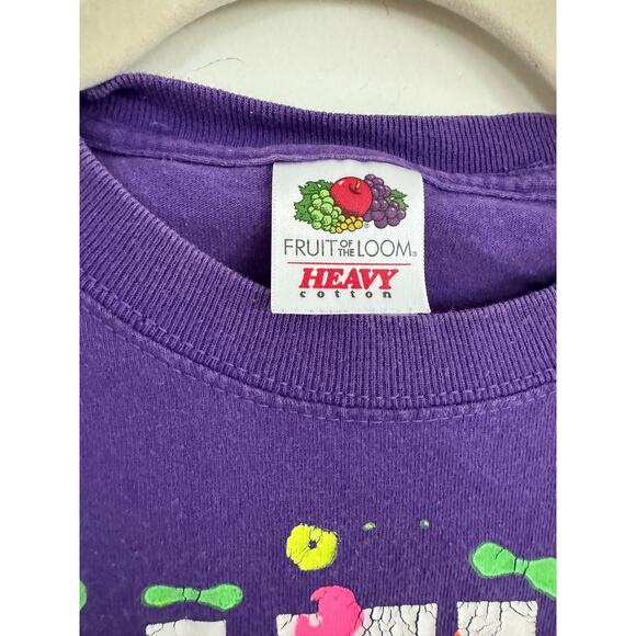 Vintage 90s NYC Tee Shirt Purple and Neon Size S - Picture 4 of 5